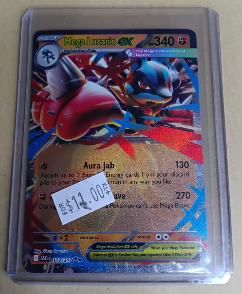 Pokémon TCG Mega Lucario ex 113/217 Double Rare Holo – Ascended Heroes Full Art Single Card