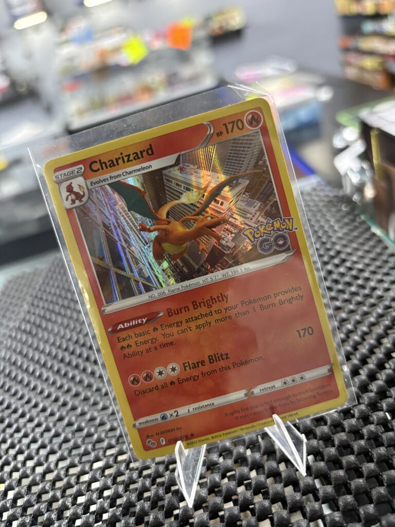 Charizard holo Pokémon card from the Pokémon GO.