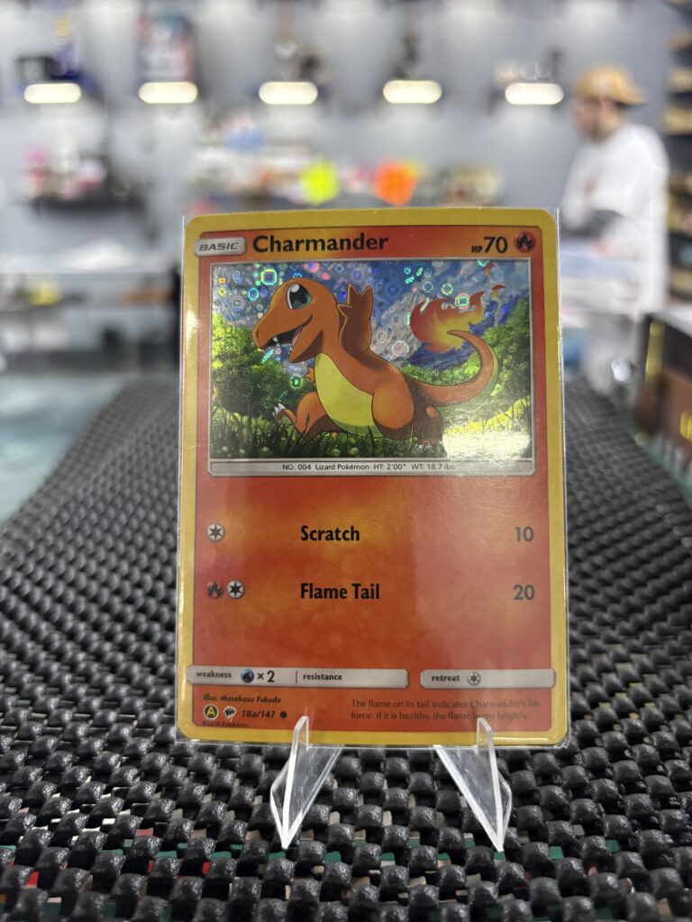 Holofoil Charmander card from the 2018 set.