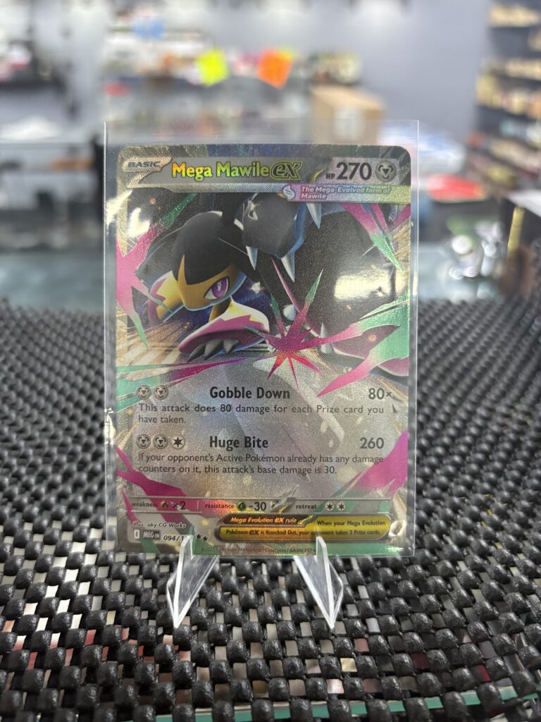 This powerful Mega Mawile ex trading card from the latest set is a must-have for serious players looking to dominate the game with this unique steel-type beast.
