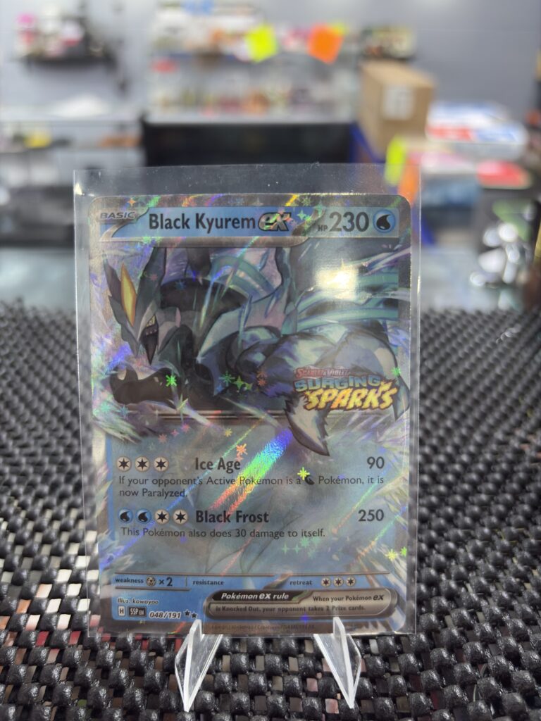 This powerful Black Kyurem ex card from the Surging Sparks set is a must-have for any collector.