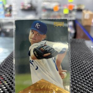 This classic 1996 Pinnacle baseball card featuring Jim Pittsley is a must have for any sports memorabilia.
