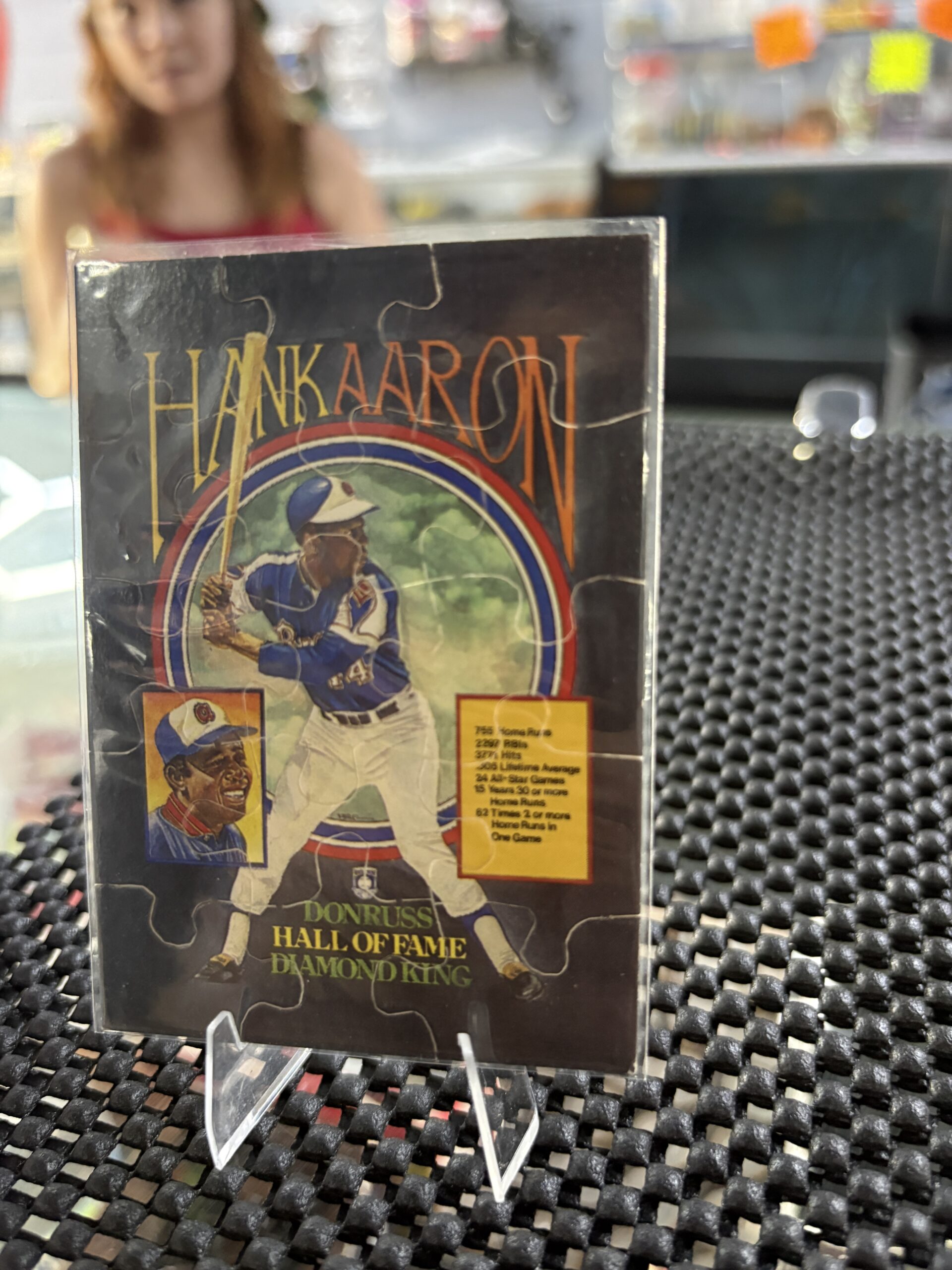 Hank Aaron Donruss Hall of Fame Diamond King Puzzle Card - Image 2