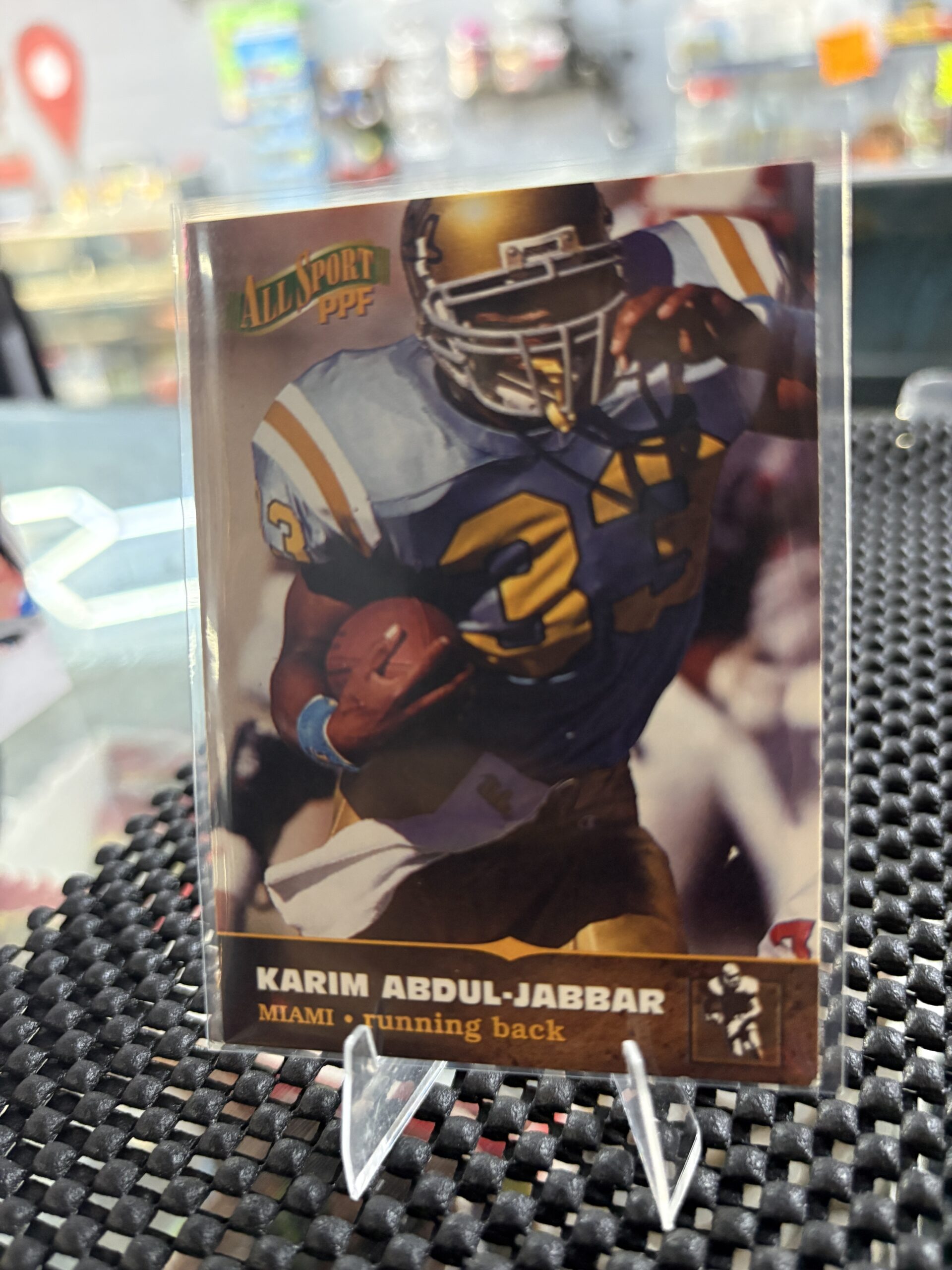 1996 Karim Abdul-Jabbar All Sport PPF Miami Football Card - Image 2