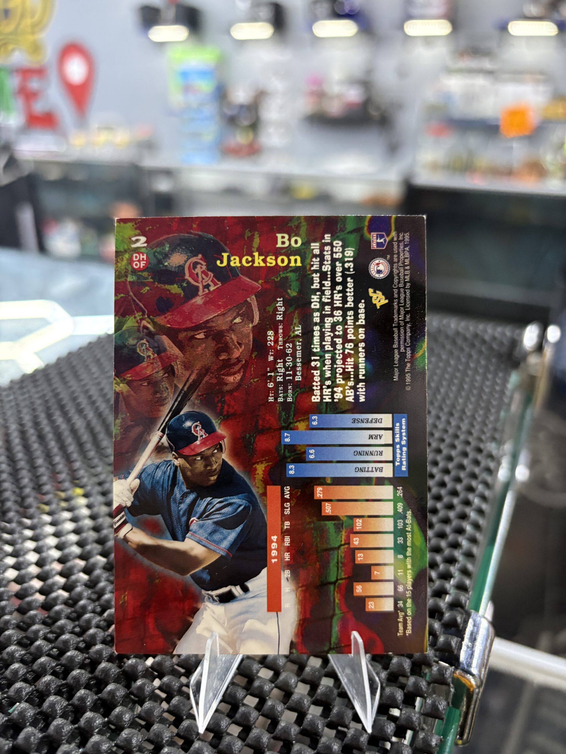 Bo Jackson Topps Stadium Club California Angels Card - Image 3