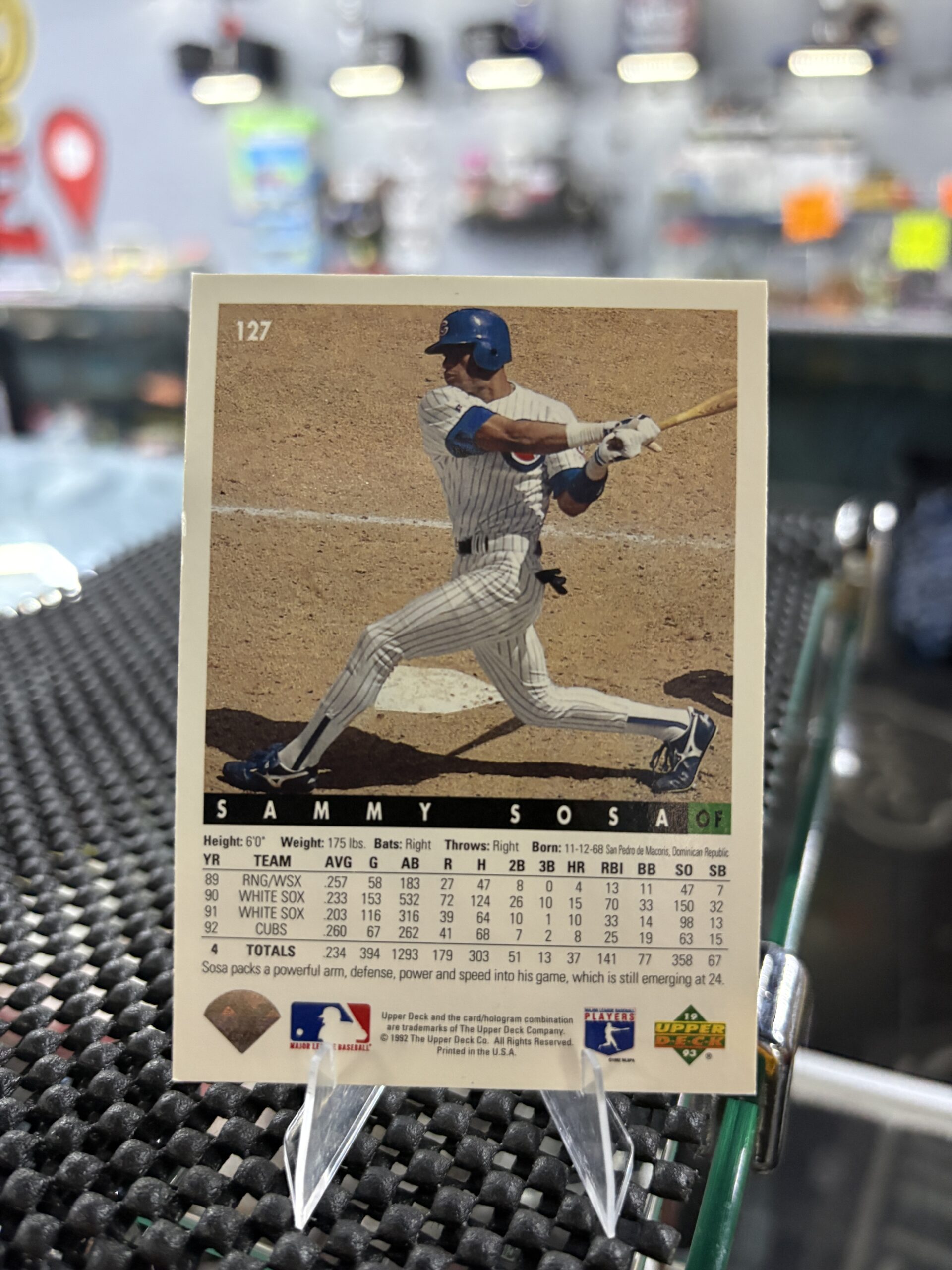 Sammy Sosa Upper Deck Chicago Cubs Baseball Card - Image 3