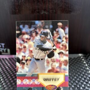 Seattle Mariners Ken Griffey Jr. 1994 SportFlics motion baseball trading card, swinging action shot in protective sleeve, high quality vintage rare collectible in clear display case for serious baseball fans and investors today. (