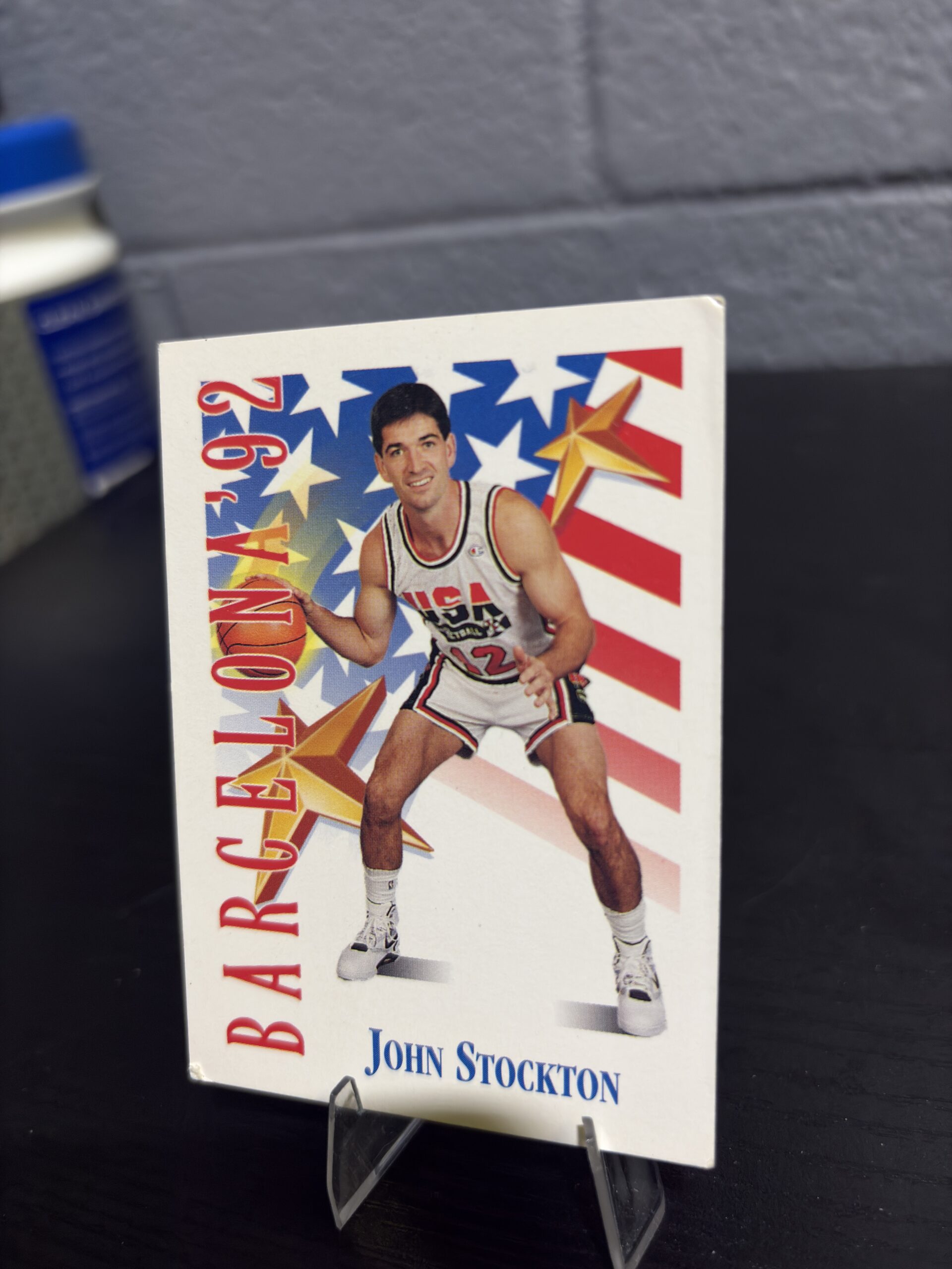 John Stockton 1992 USA Dream Team Barcelona Card - Image 2