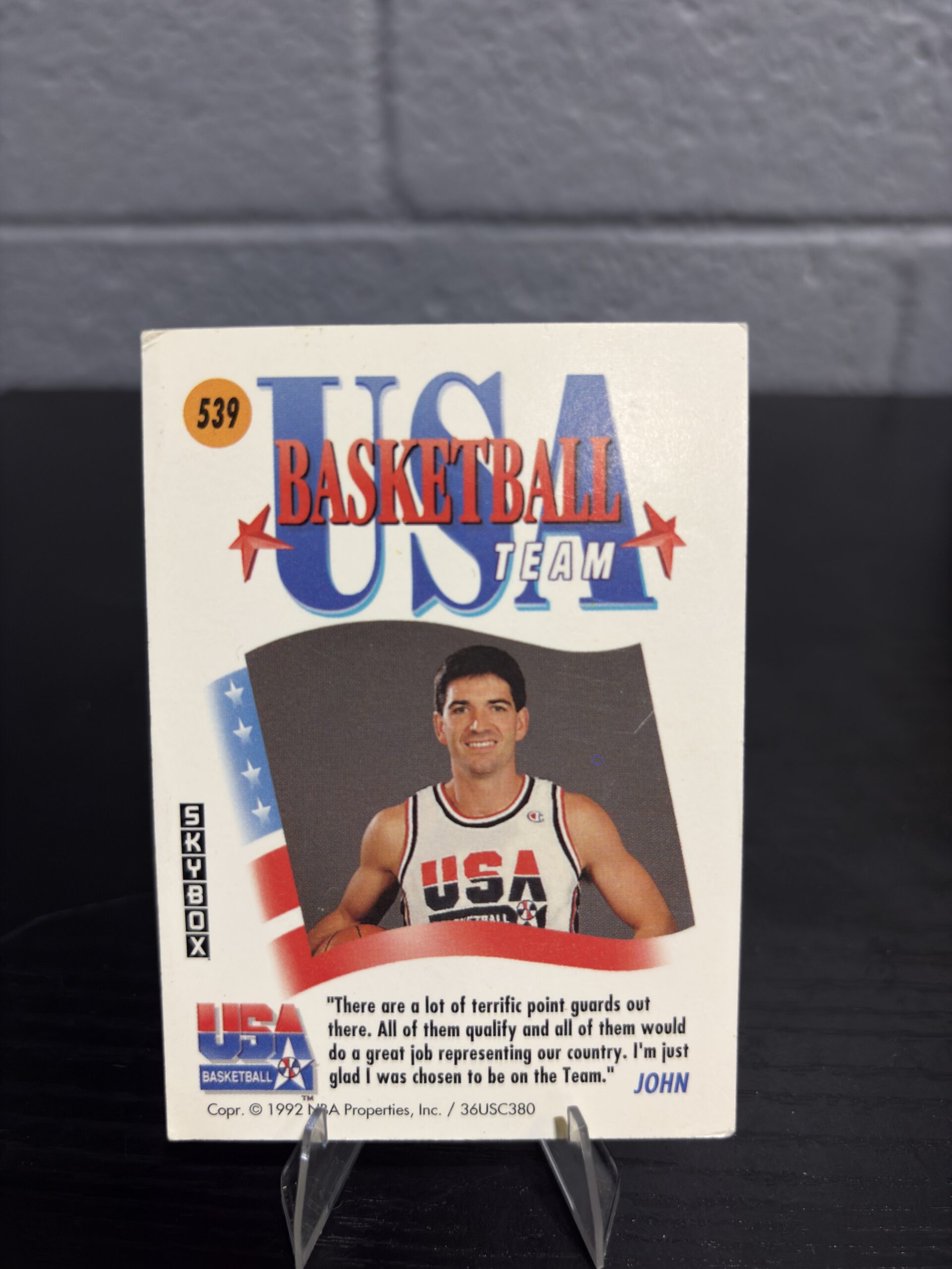 John Stockton 1992 USA Dream Team Barcelona Card - Image 3