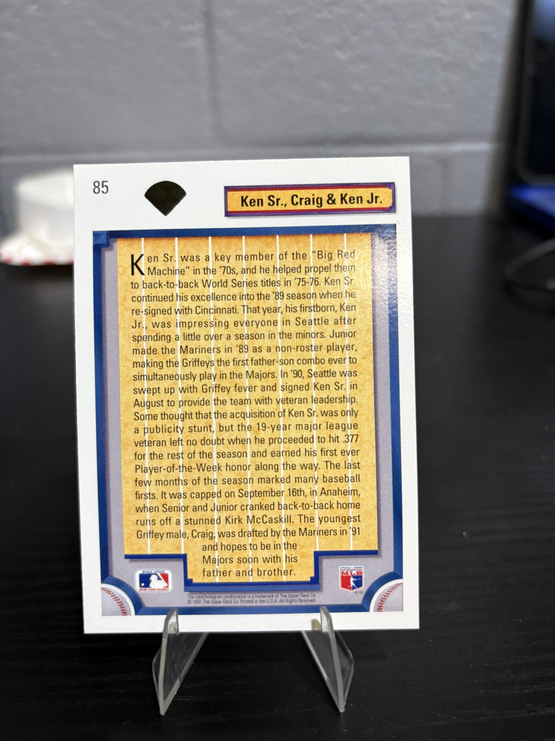 Ken Sr., Craig & Ken Jr. Upper Deck Bloodlines Card - Image 3