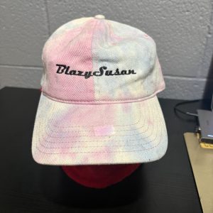 Stylish Blazy Susan tie-dye baseball cap in soft pink and blue pastel tones, a trendy lifestyle accessory for enthusiasts looking to add unique, high-value assets to their collection today.