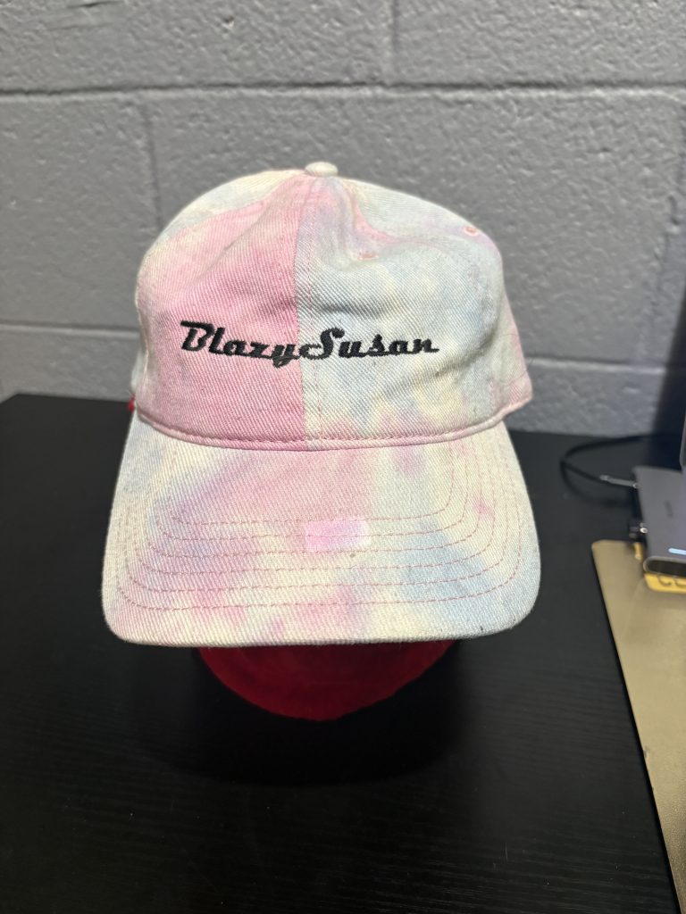 Stylish Blazy Susan tie-dye baseball cap in soft pink and blue pastel tones, a trendy lifestyle accessory for enthusiasts looking to add unique, high-value assets to their collection today.