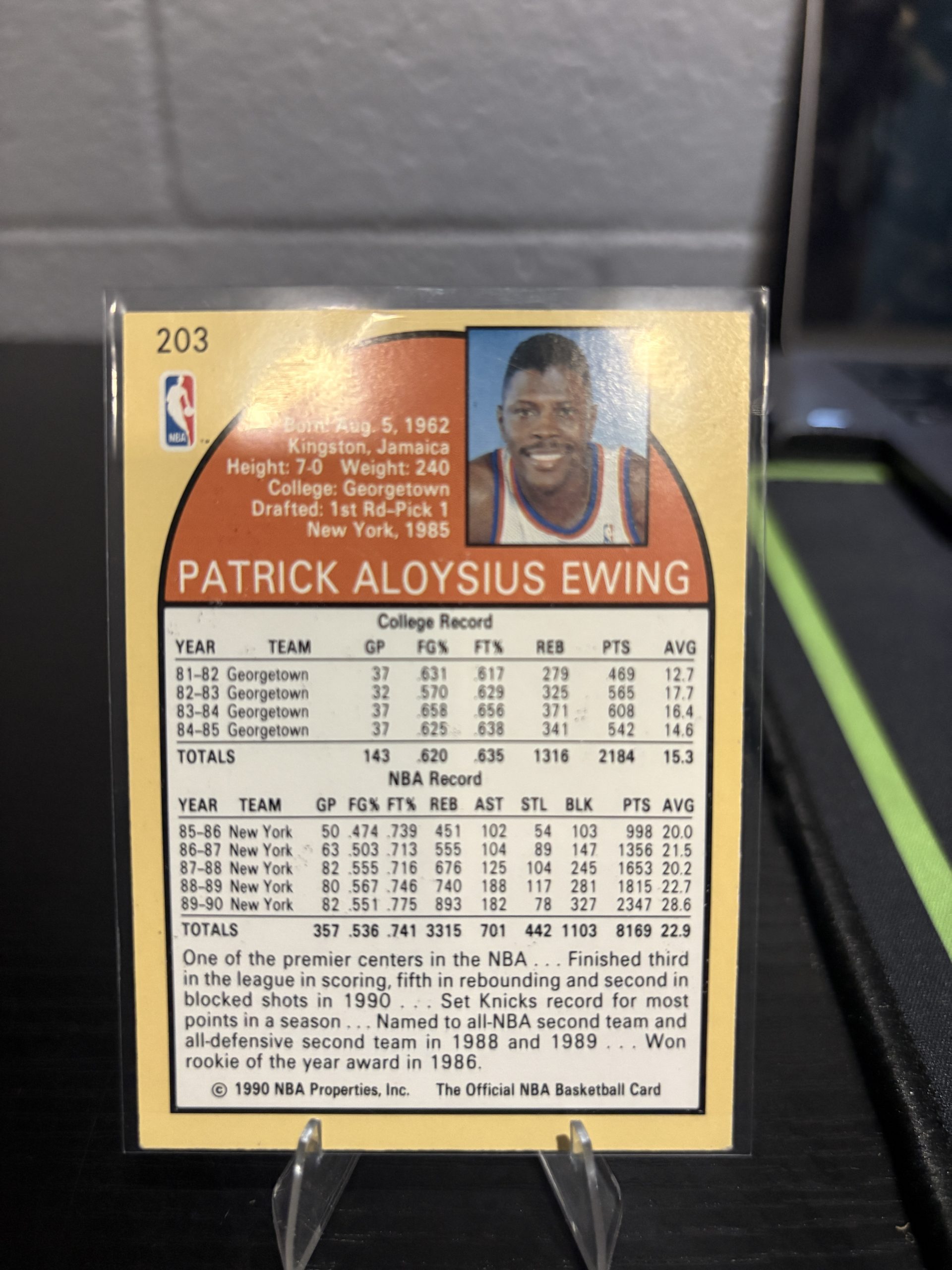 Vintage Patrick Ewing "New York Knicks" Trading Card - Image 2
