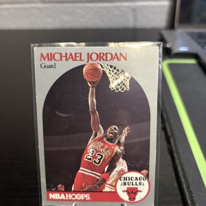 Vintage Michael Jordan Chicago Bulls NBA Hoops trading card, a master-number 11 frequency collectible for basketball enthusiasts focused on historic excellence and legendary visionary performance.