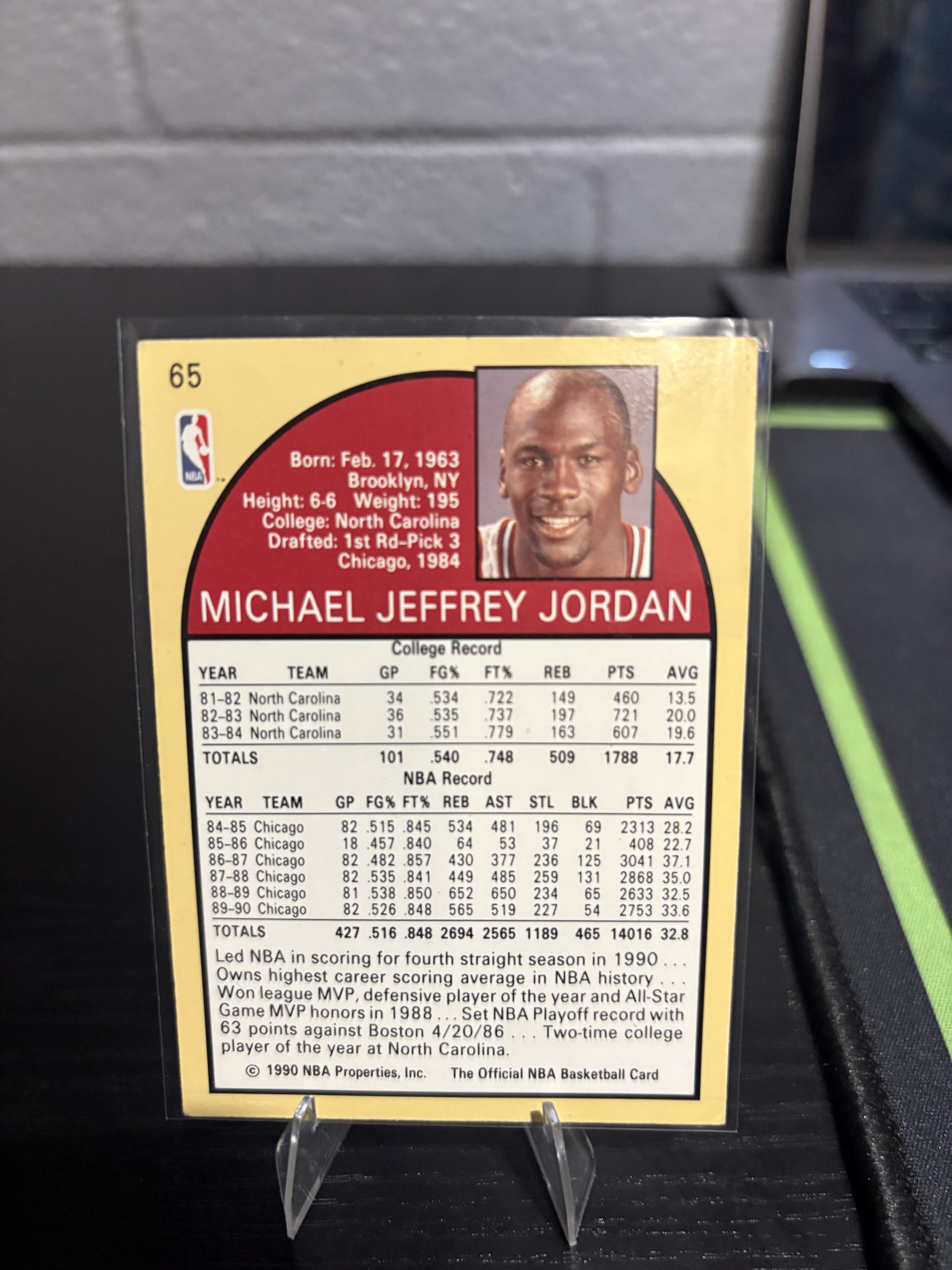 Vintage Michael Jordan "Chicago Bulls" Trading Card - Image 2