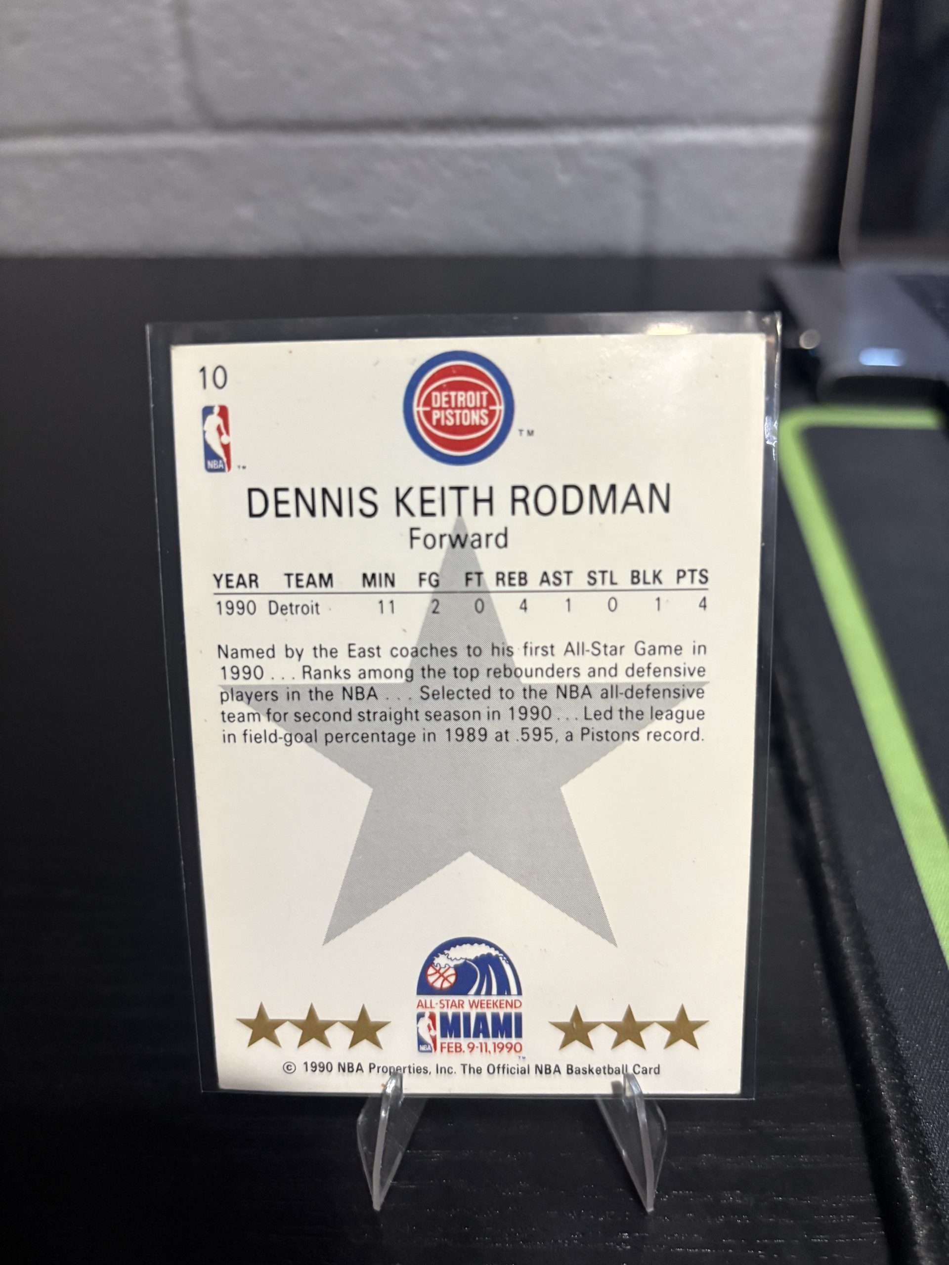 Vintage Dennis Rodman "All-Star East" Trading Card - Image 2