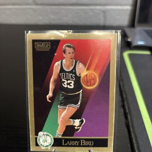 Vintage SkyBox Larry Bird Boston Celtics trading card, a master-number 11 frequency collectible for basketball enthusiasts focused on historic excellence and legendary visionary playmaking.