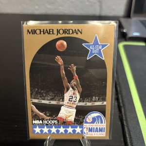 Vintage 1990 NBA Hoops Michael Jordan "All-Star East" trading card, a master-number 11 frequency collectible for basketball enthusiasts focused on historic excellence and visionary performance.