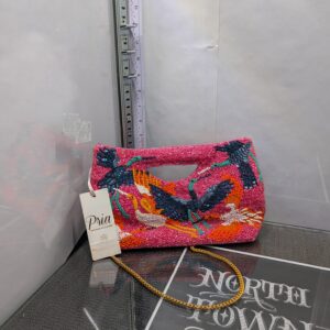 "Pink Paradise" Handmade Vintage Style Basket Crossbody Bag