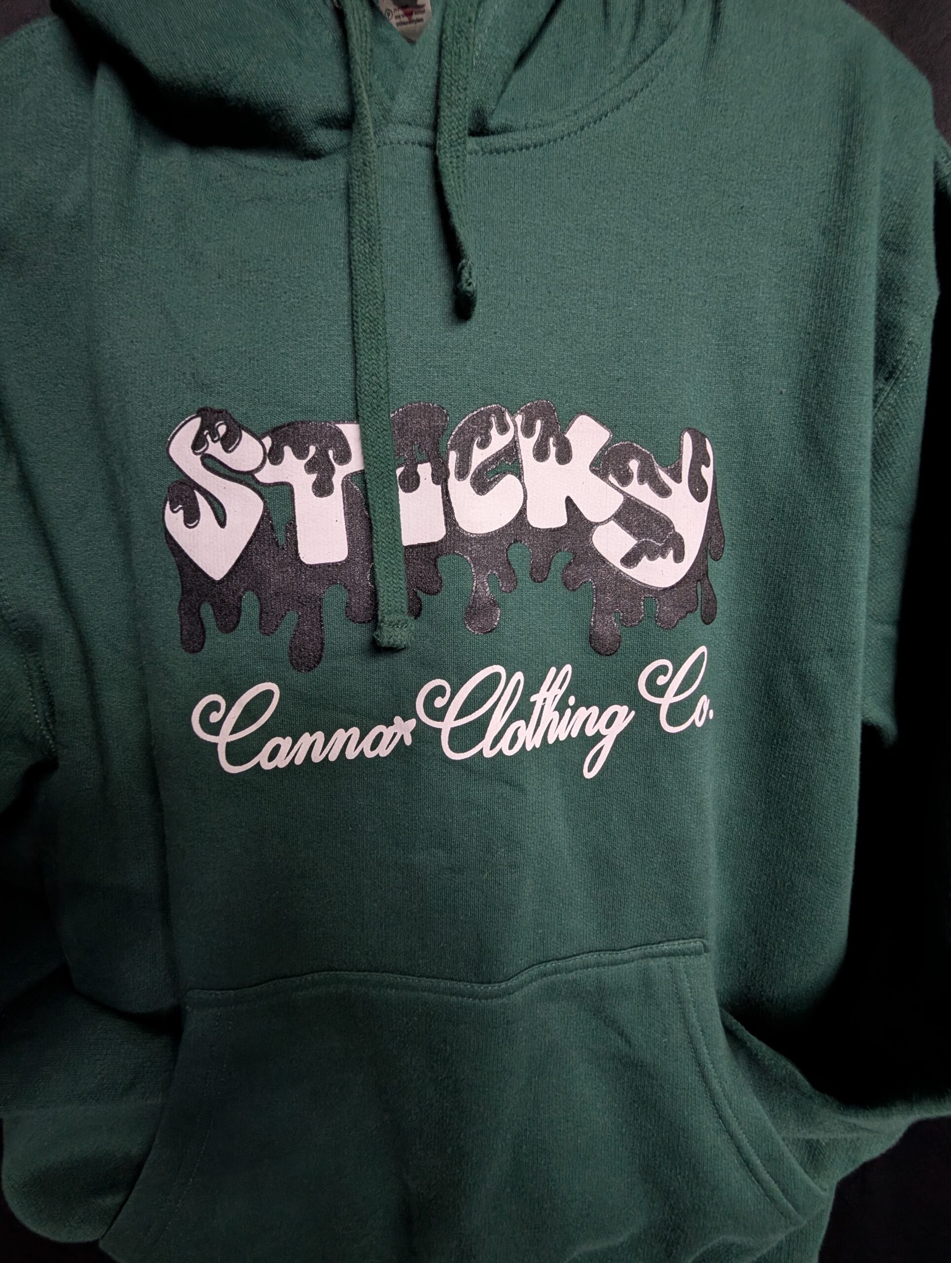 Sticky Canna Clothing Co. green hoodie from North Town Threads