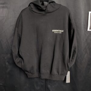 ESSENTIALS Jet Black Hoodie