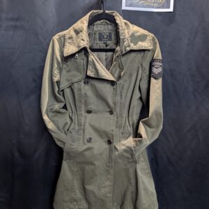 Used women's Guess trench coat in army green size small