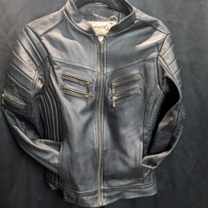 Vintage black leather jacket uni-sex size small