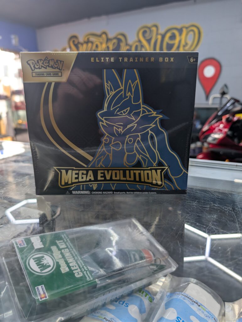 Pokémon Trading Card Game Mega Evolution Elite Trainer Box featuring Lucario