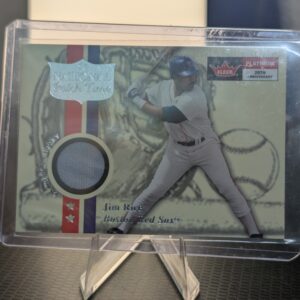 2001 Fleer Platinum National Patch Time Jim Rice game-worn jersey card for the Boston Red Sox.