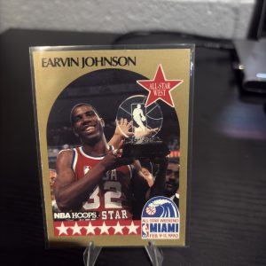 Vintage 1990 NBA Hoops Earvin 'Magic' Johnson All-Star West trading card, a high-frequency collectible incorporated for your business success.