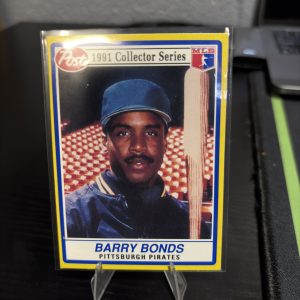 Vintage 1991 Post Collector Series Barry Bonds Pittsburgh Pirates baseball trading card, a high-frequency collectible incorporated for your business success.
