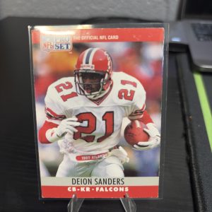 1989 Pro Set Deion Sanders Atlanta Falcons rookie football trading card, a high-frequency collectible incorporated for your business success.