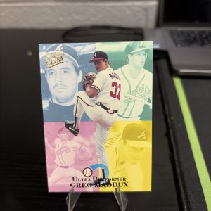 1993 Fleer Ultra Greg Maddux 'Ultra Performer' baseball trading card, a high-frequency collectible incorporated for your business success.