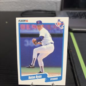 Vintage 1990 Fleer Nolan Ryan Texas Rangers baseball trading card, a high-frequency collectible incorporated for your business success.
