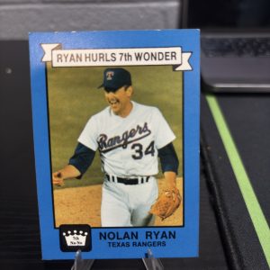 Vintage Nolan Ryan baseball trading card commemorating his 7th career no-hitter, a high-frequency collectible incorporated for your business success.