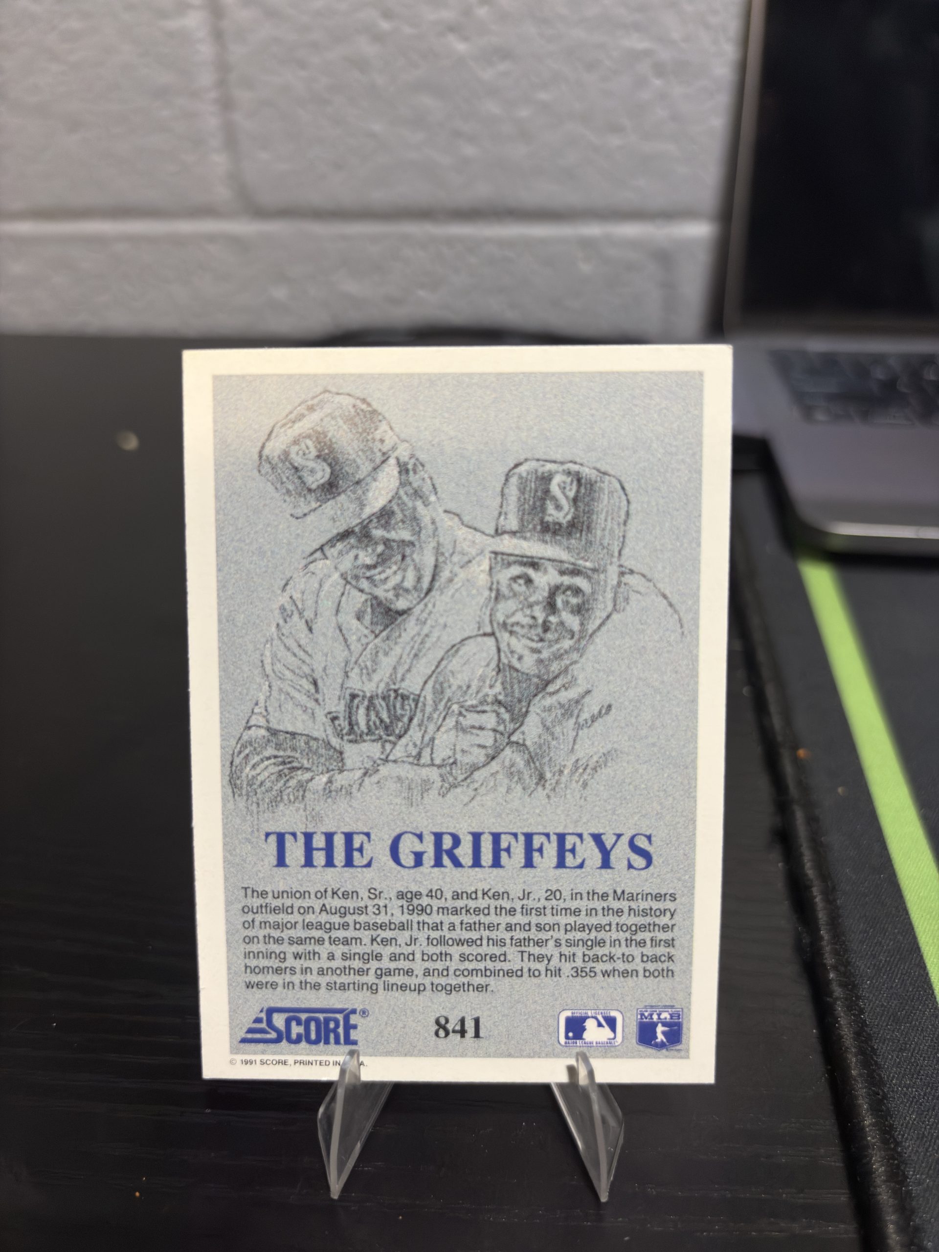 Vintage 1991 Score "The Griffeys" Trading Card - Image 2