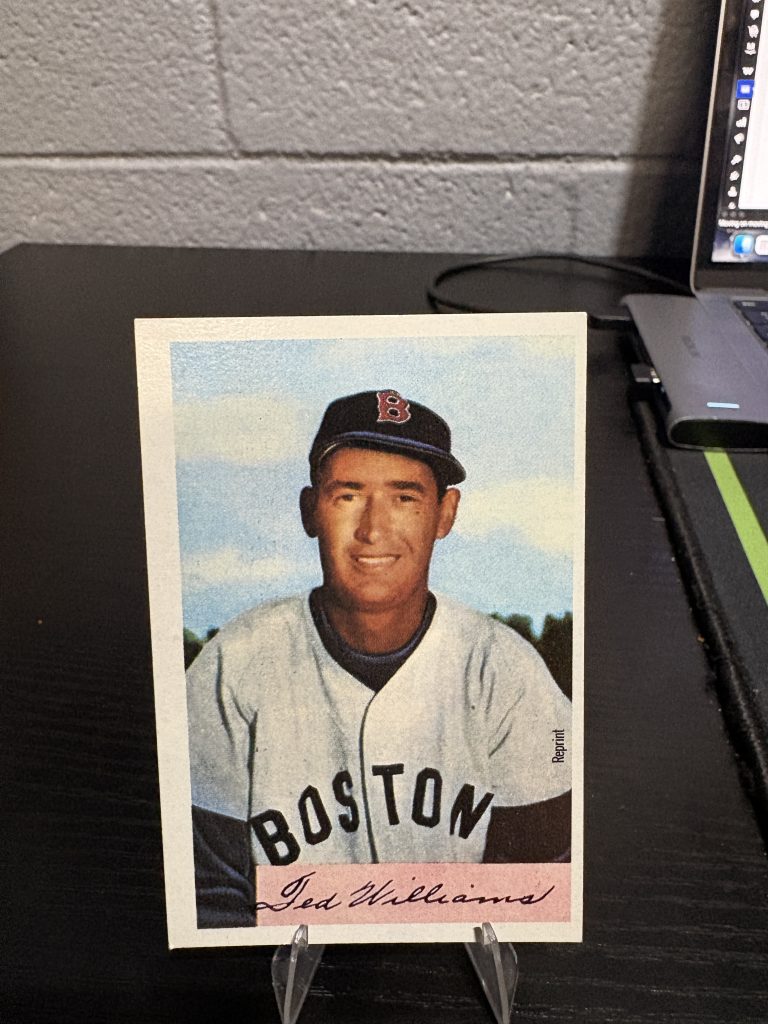 Ted Williams Boston Red Sox baseball reprint trading card, a high-frequency collectible incorporated for your business success.