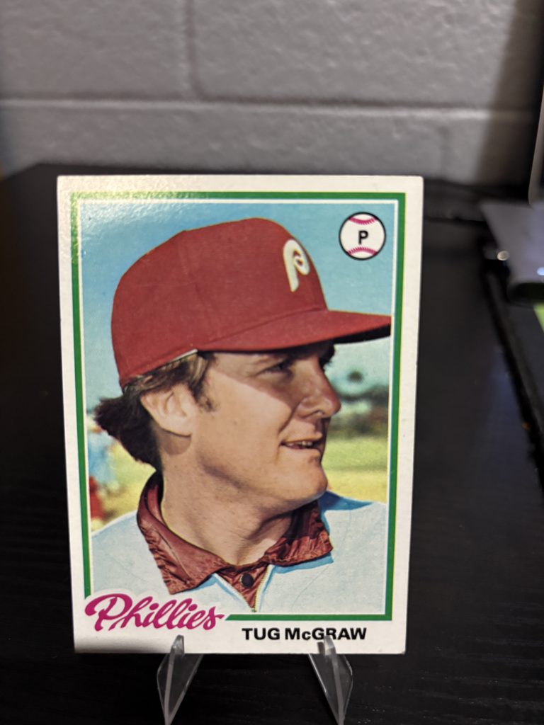Vintage Tug McGraw Philadelphia Phillies baseball trading card, a high-frequency collectible incorporated for your business success.
