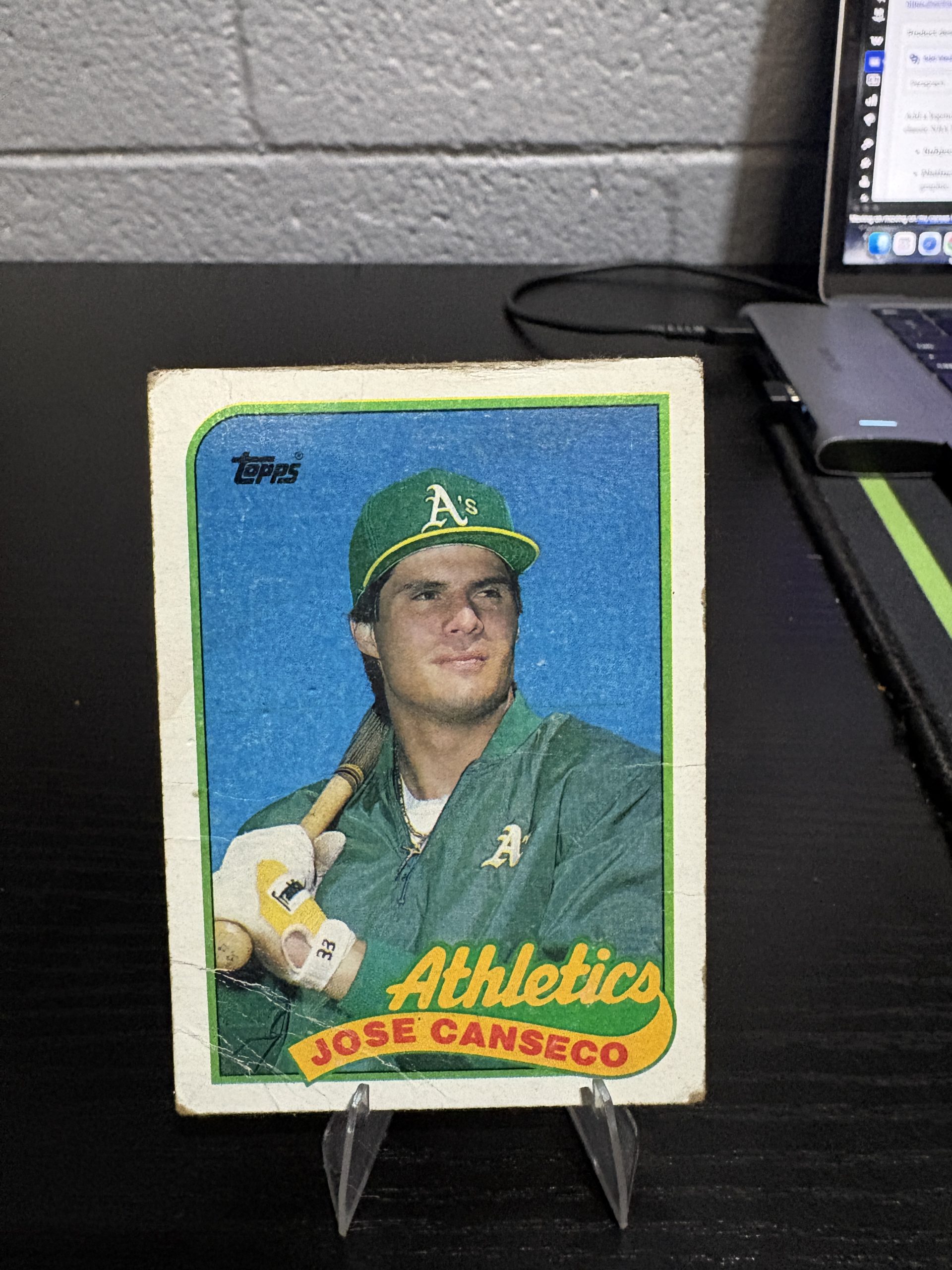 Vintage Topps Jose Canseco Oakland Athletics baseball trading card, a high-frequency collectible incorporated for your business success.