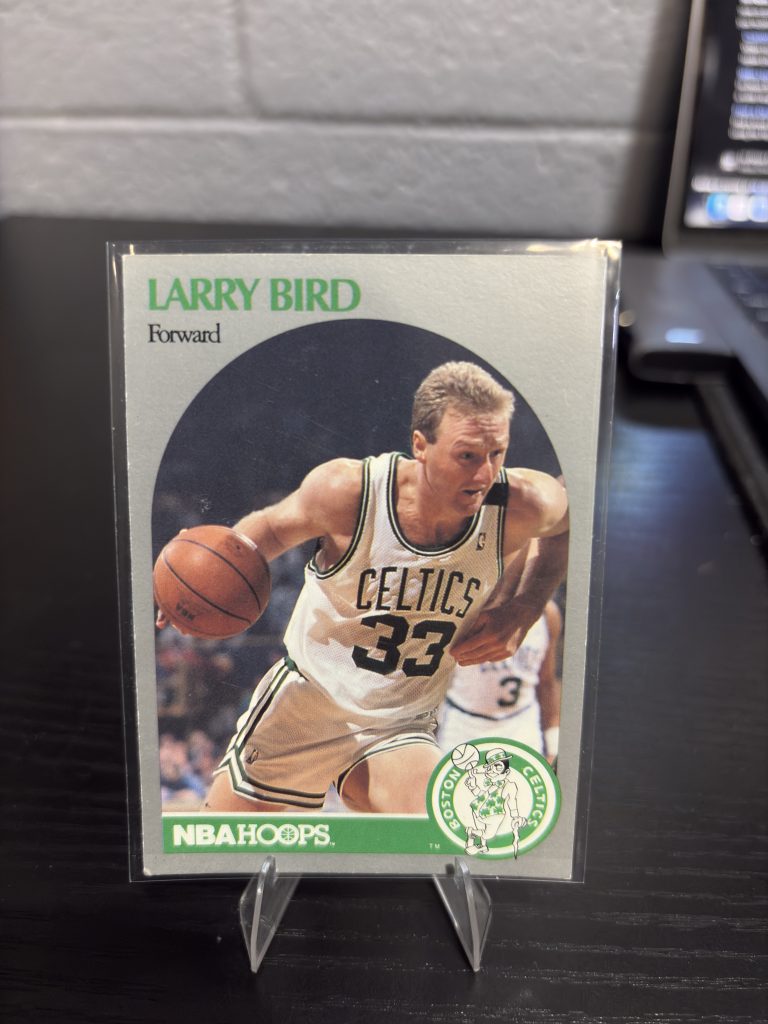 Vintage NBA Hoops Larry Bird Boston Celtics basketball trading card, a high-frequency collectible incorporated for your business success.