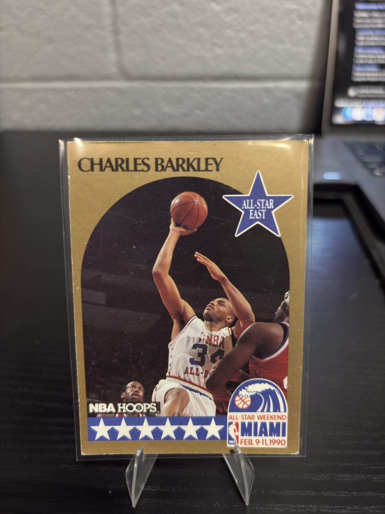 Vintage 1990 NBA Hoops Charles Barkley All-Star East basketball trading card, a high-frequency collectible incorporated for your business success.