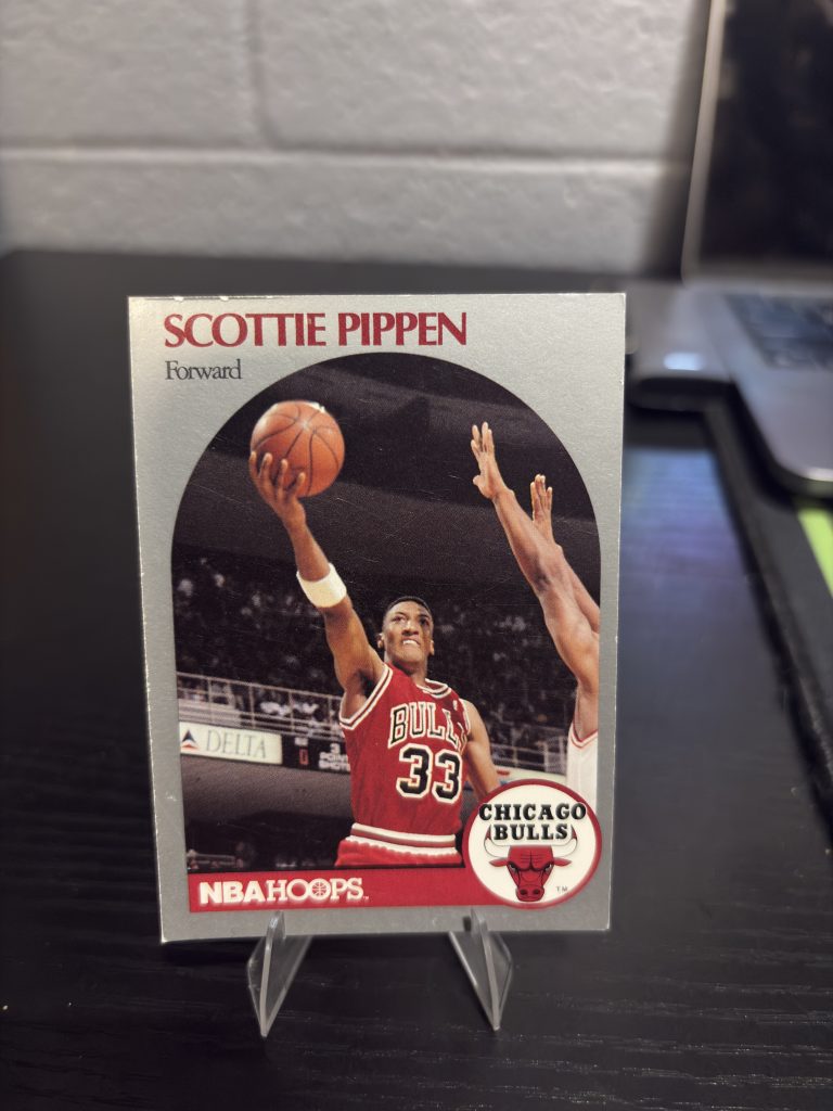 Vintage NBA Hoops Scottie Pippen Chicago Bulls basketball trading card, a high-frequency collectible incorporated for your business success.