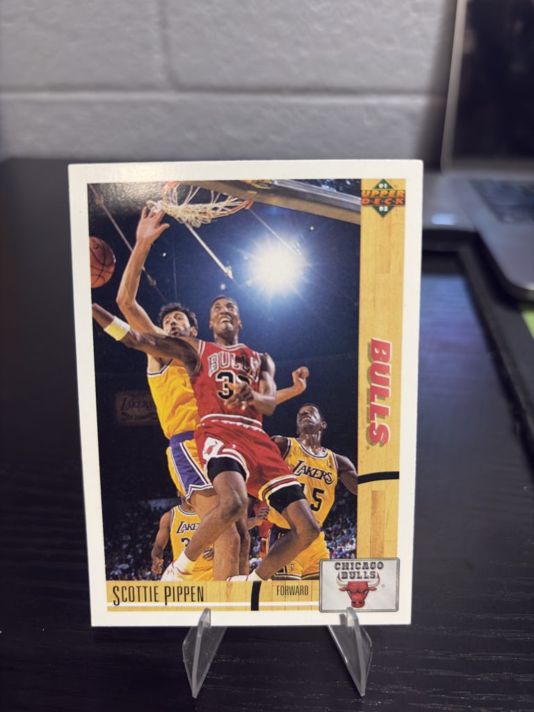 Vintage NBA Hoops Scottie Pippen Chicago Bulls basketball trading card, a high-frequency collectible incorporated for your business success.