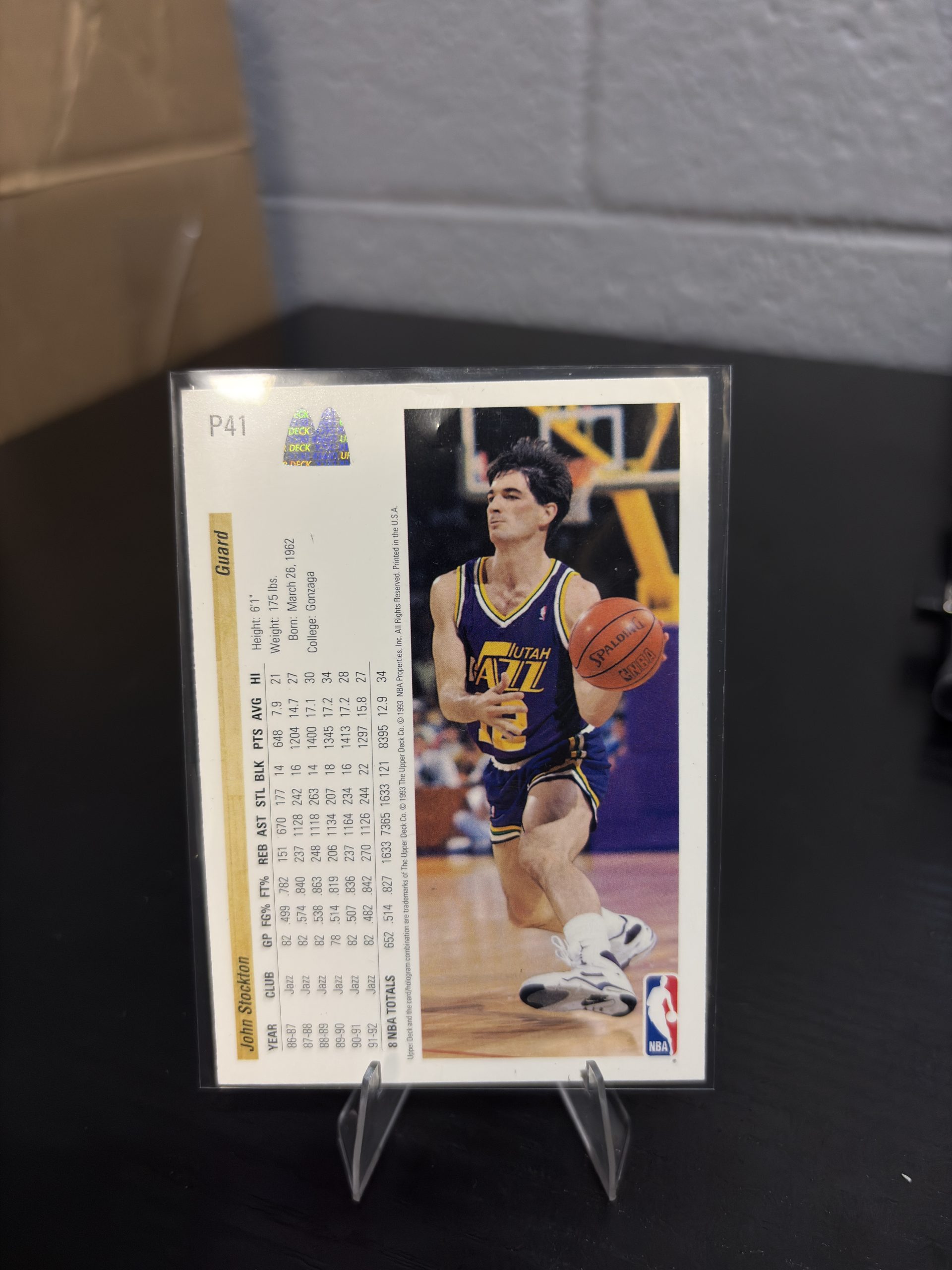1992-93 Upper Deck John Stockton Utah Jazz Trading Card - Image 2