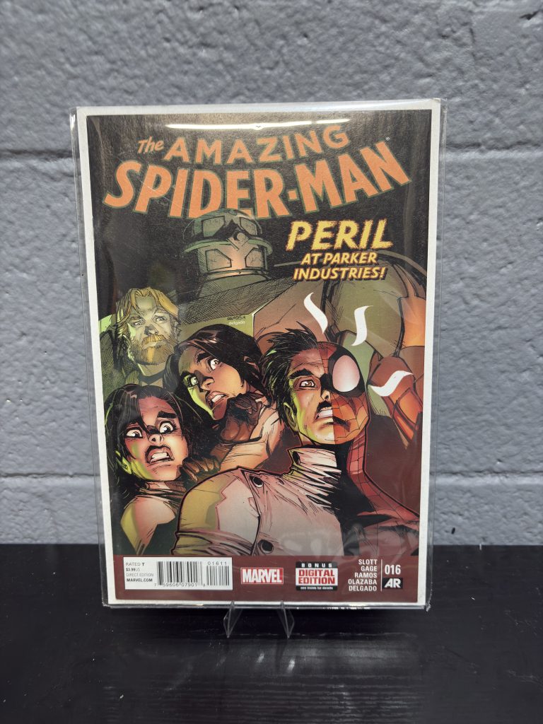 The Amazing Spider-Man #16 Marvel comic book, Peril at Parker Industries, a high-frequency collectible incorporated for your business success.