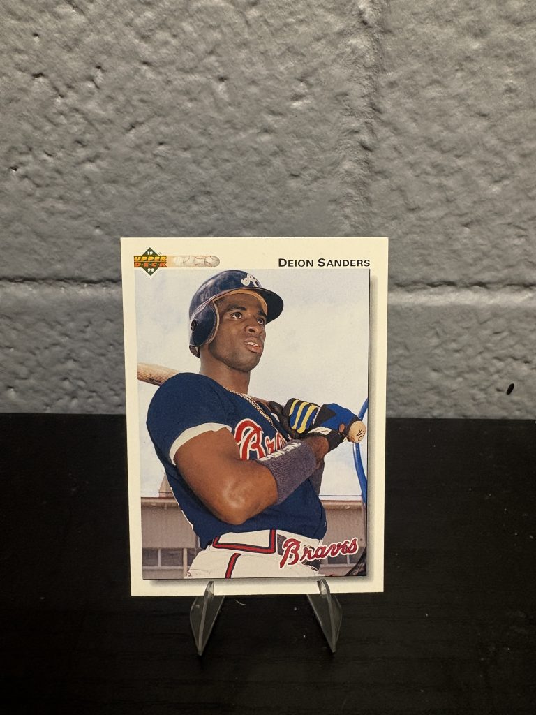 1992 Upper Deck Deion Sanders Atlanta Braves baseball card, a high-frequency collectible incorporated for your business success.