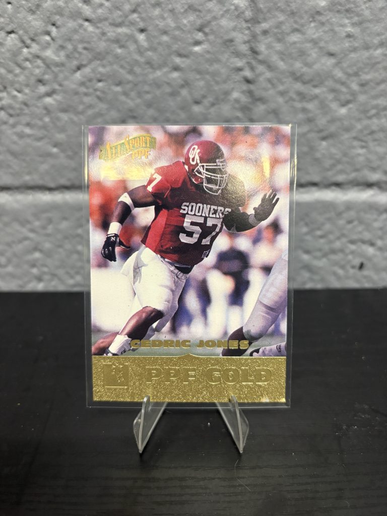 1996 All Sport PPF Gold Cedric Jones Oklahoma Sooners football card, a high-frequency collectible incorporated for your business success.