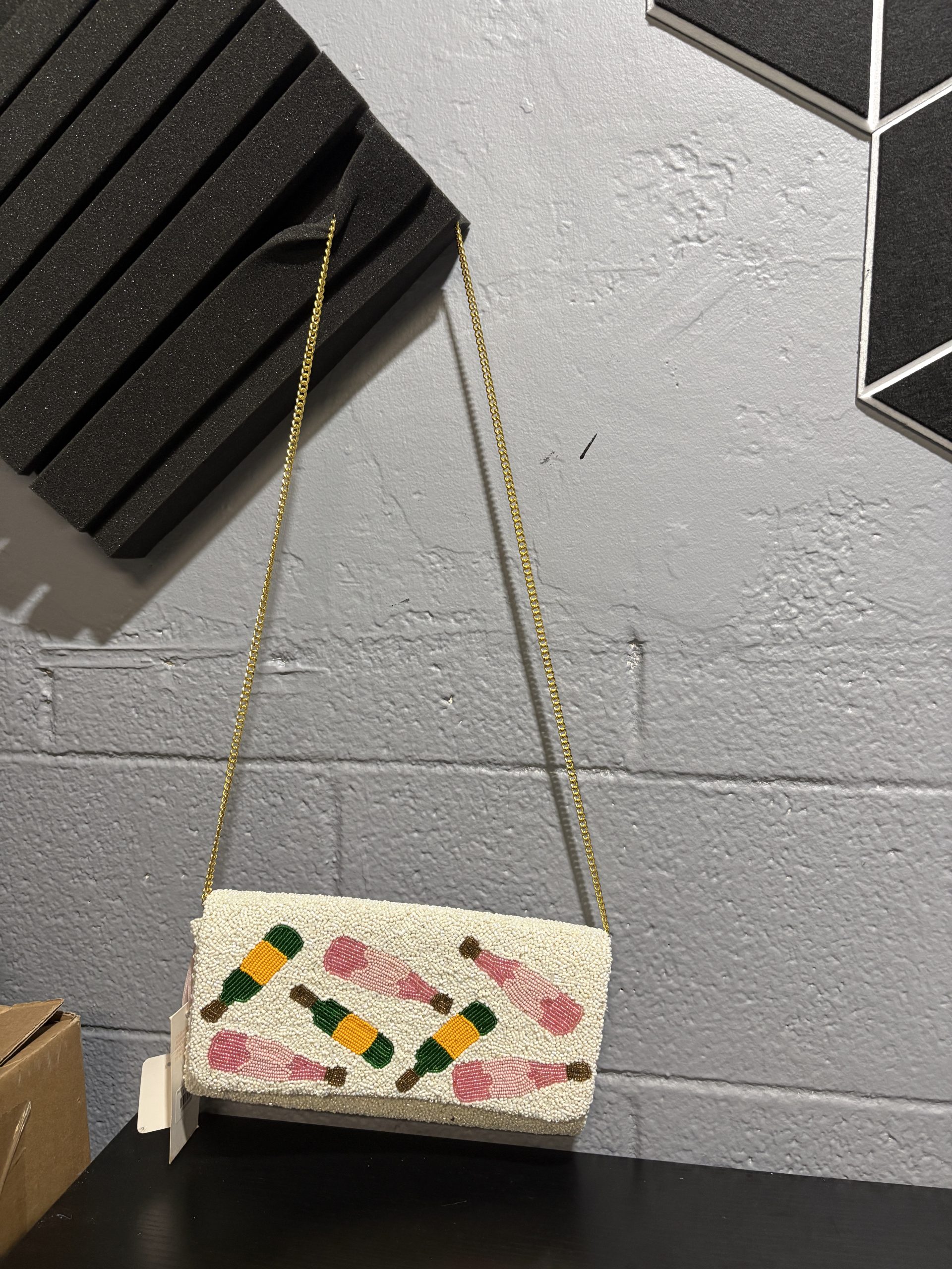 "Pour More" Beaded Champagne Clutch - Image 2