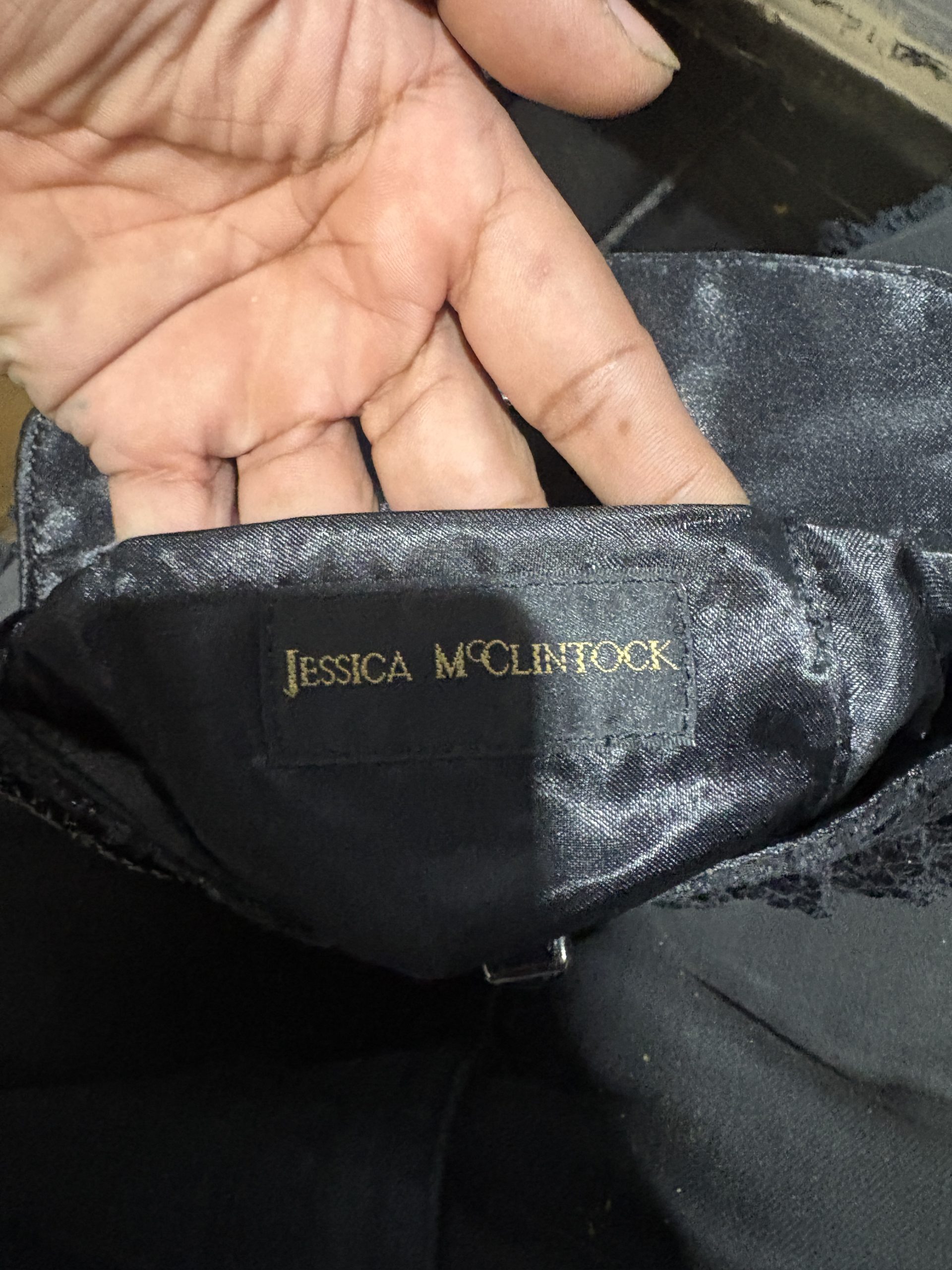 Jessica McClintock Black Sequin Evening Clutch - Image 2