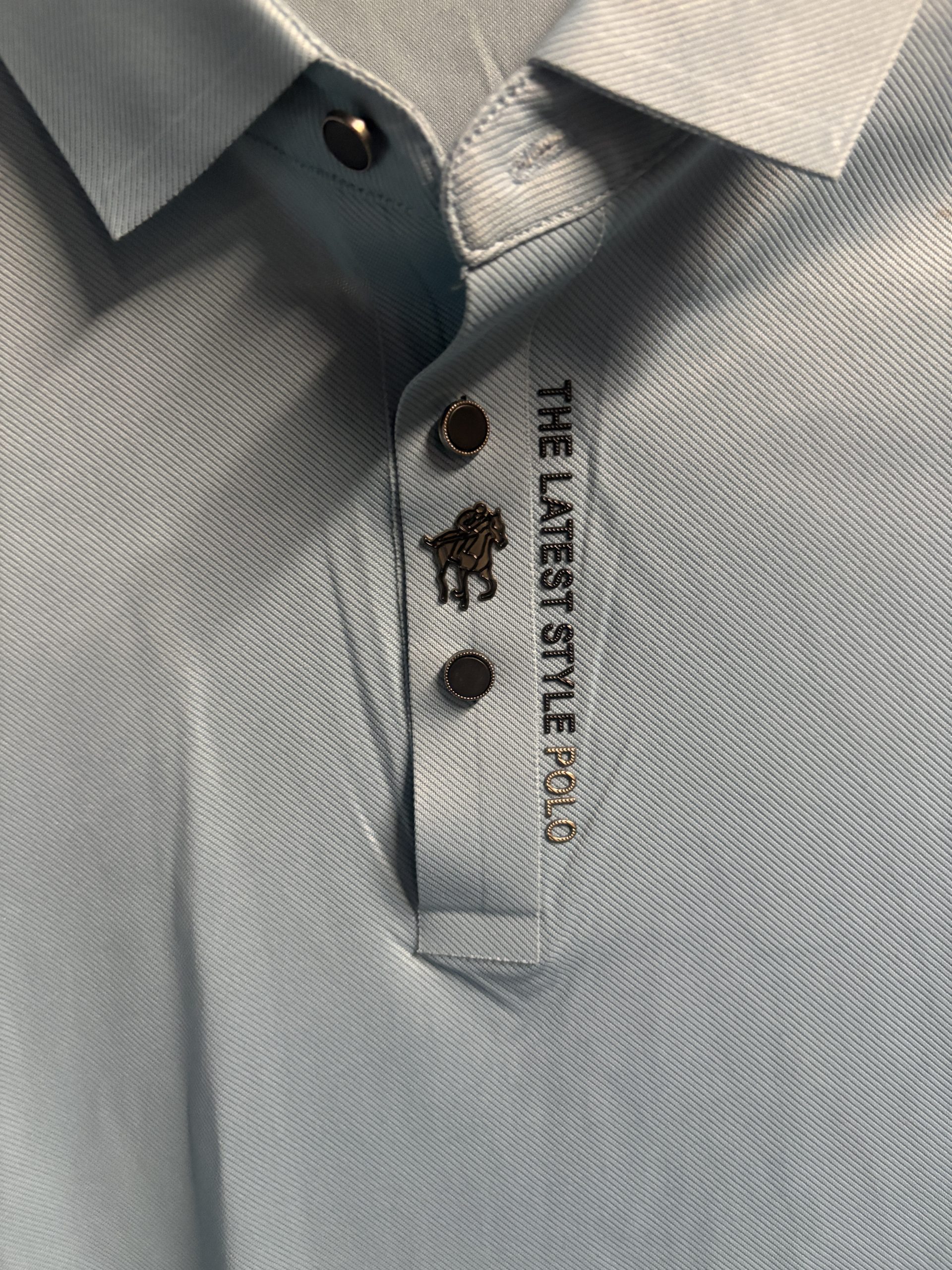 "THELATESTSTYLEPOLO" Premium Light Blue Polo - Image 2